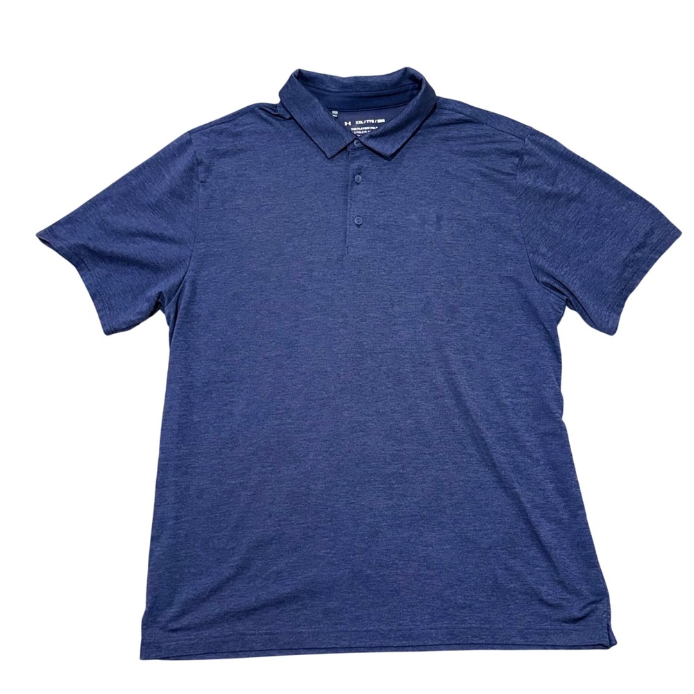 Under Armour Men's XXL The Playoff Polo Short Sleeve Loose Fit Heathered Blue